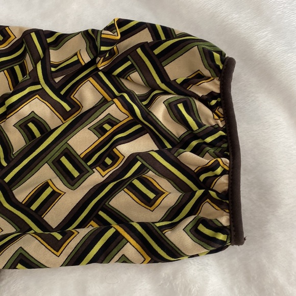 Ann Taylor LOFT geometric brown and green kimono style blouse - Picture 13 of 16